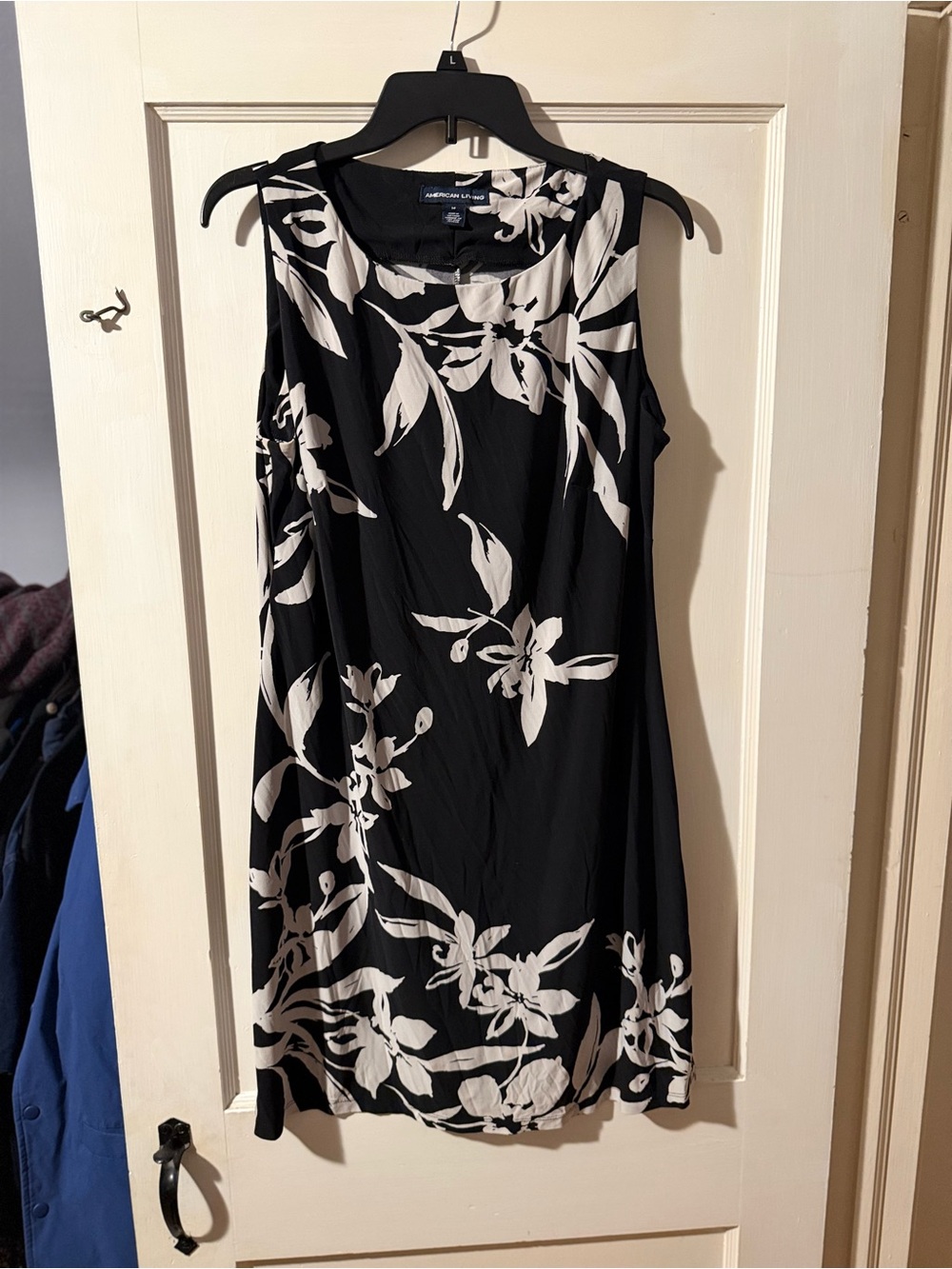 American Living Black & White Floral Midi Dress